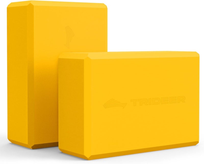 Trideer Yoga Blocks 2 Pack, Soft Non-Slip Foam Blocks with Beveled Edges for Alignment and Stretching in Yoga, Pilates, and Dance - Supportive, Lightweight, Odor Resistant, Latex-Free - Image 1